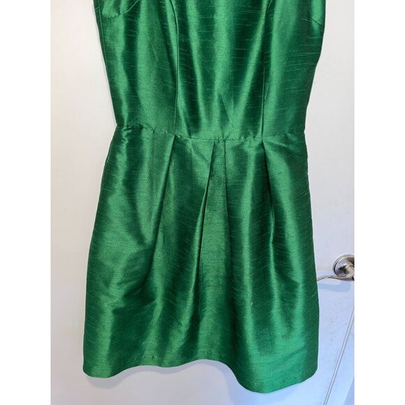 Alfred Sung Green Sleeveless A-Line Back Zipper & Pleated Skirt Women's Dress Si - Picture 4 of 9